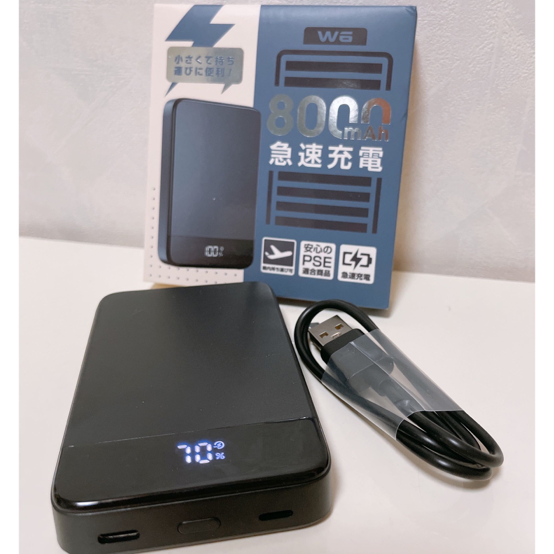 専用 モバイルバッテリー スマホ 急速 充電器 8000mAH iPhoneの通販 by