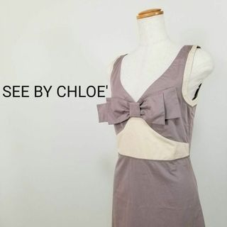 SEE BY CHLOE - シーバイクロエSEE BY CHLOEノースリーブひざ丈リボン