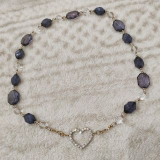 フェリシモ(FELISSIMO)の美品★フェリシモ ビーズネックレス グレー(ネックレス)