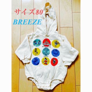 ブリーズ(BREEZE)の【美品】BREEZE  ディズニー　ロンパース　カバーオール　サイズ80(カバーオール)