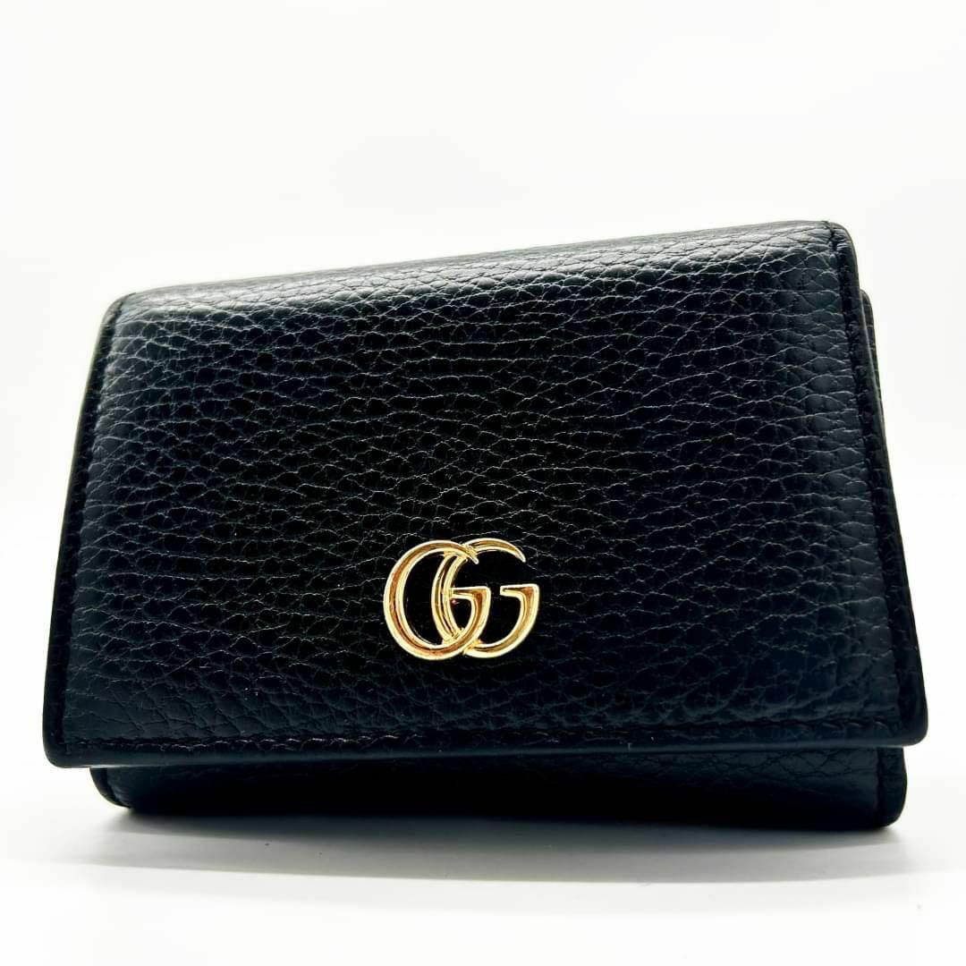 Gucci   〘 美品 〙グッチ 折り財布 フラップ マーモント ゴールド金具
