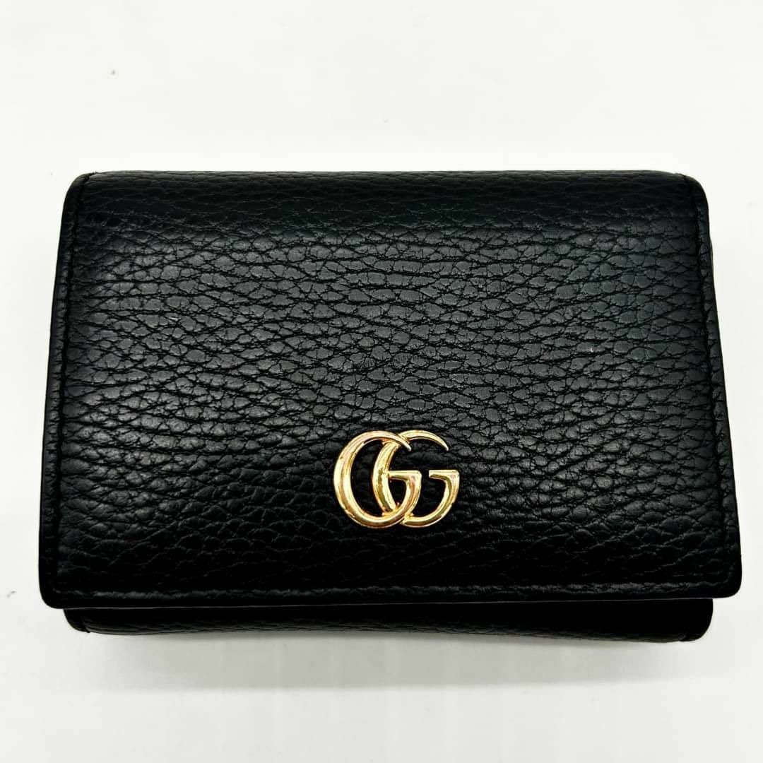 Gucci - 〘 美品 〙グッチ 折り財布 フラップ マーモント ゴールド金具