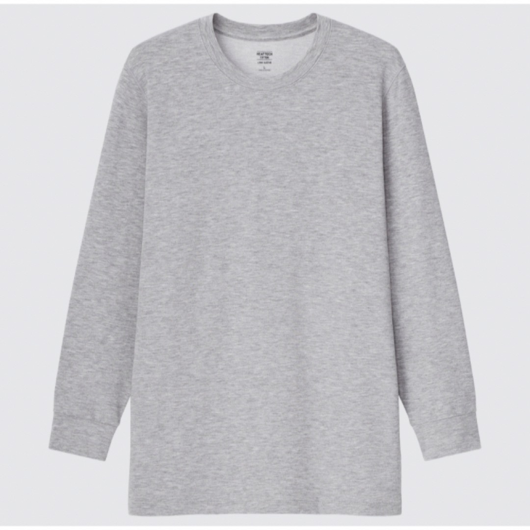 UNIQLO(ユニクロ)のヒートテックコットンクルーネックT（極暖・9分袖）03グレー メンズのトップス(Tシャツ/カットソー(七分/長袖))の商品写真