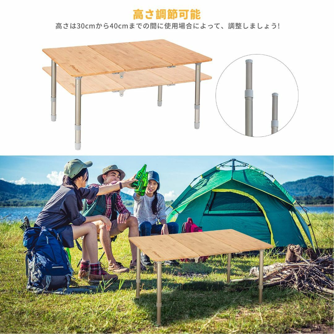 【色: 100*65cm スタイルA】KingCamp キャンプ テーブル 折り