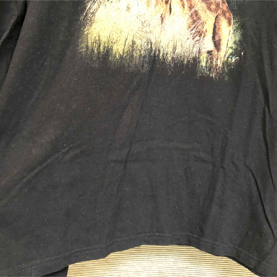 【アニマル】ロンT　アニマル　シカ　狩猟　ハンター　黒　長袖Tシャツ74 メンズのトップス(Tシャツ/カットソー(七分/長袖))の商品写真