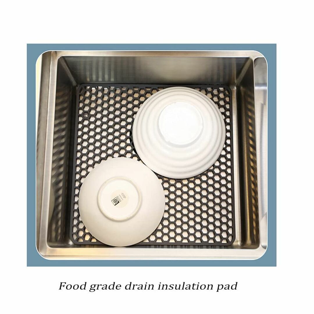 LONGFITE シンク 用 流し 保護 マット 大サイズ グレ 乾燥マット 耐