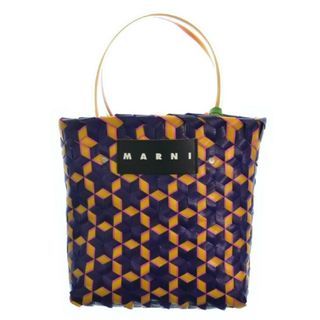 マルニ(Marni)のMARNI マルニ かごバッグ - 紫x黄xピンク(総柄) 【古着】【中古】(かごバッグ/ストローバッグ)