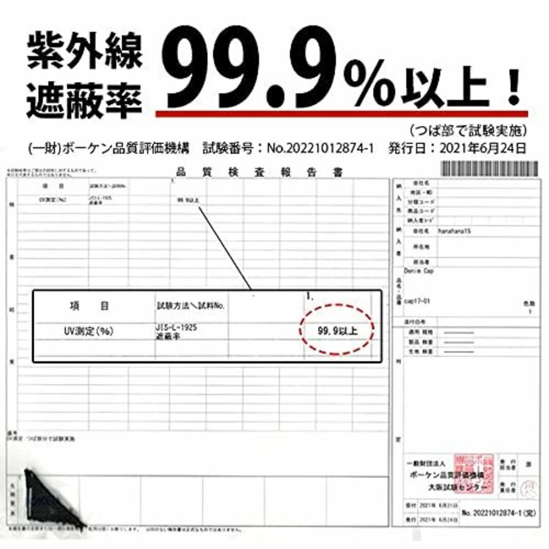 【色: インディゴ】hanahana15 キャップ デニム 紫外線99％カット