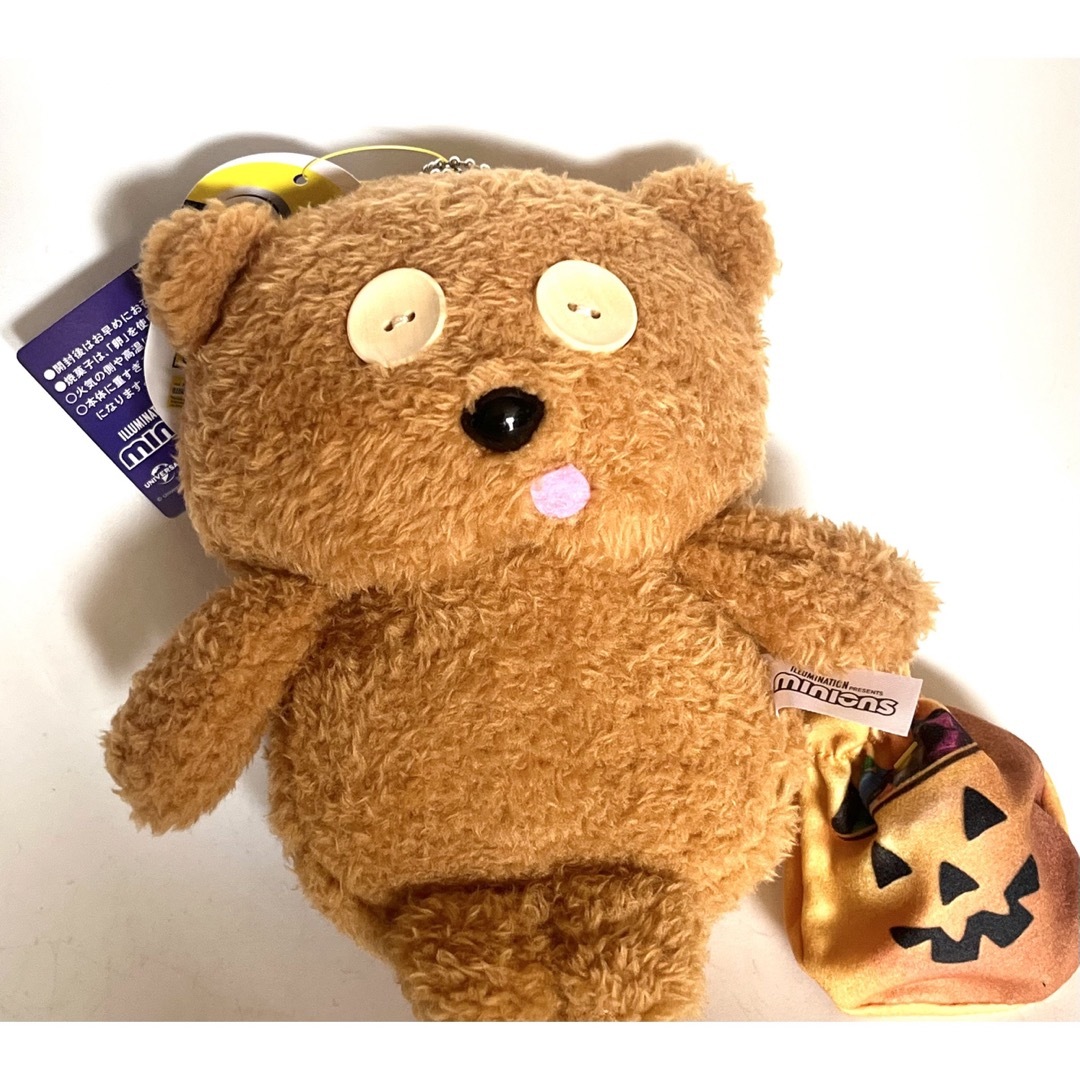 KALDI(カルディ)のハロウィン もこもこティムwithパンプキンバッグ ミニオン エンタメ/ホビーのおもちゃ/ぬいぐるみ(キャラクターグッズ)の商品写真