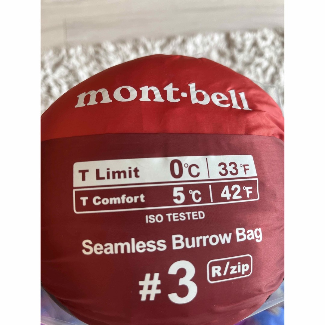 寝袋/寝具【新品未使用】mont-bell シームレス バロウバッグ #3 寝袋　シュラフ
