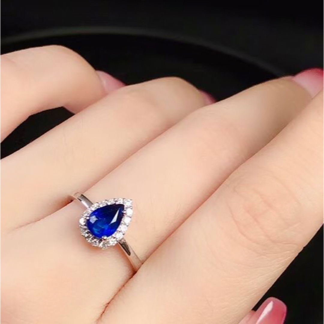 天然 ブルーサファイア ダイヤ リング0.95ct k18 ¥