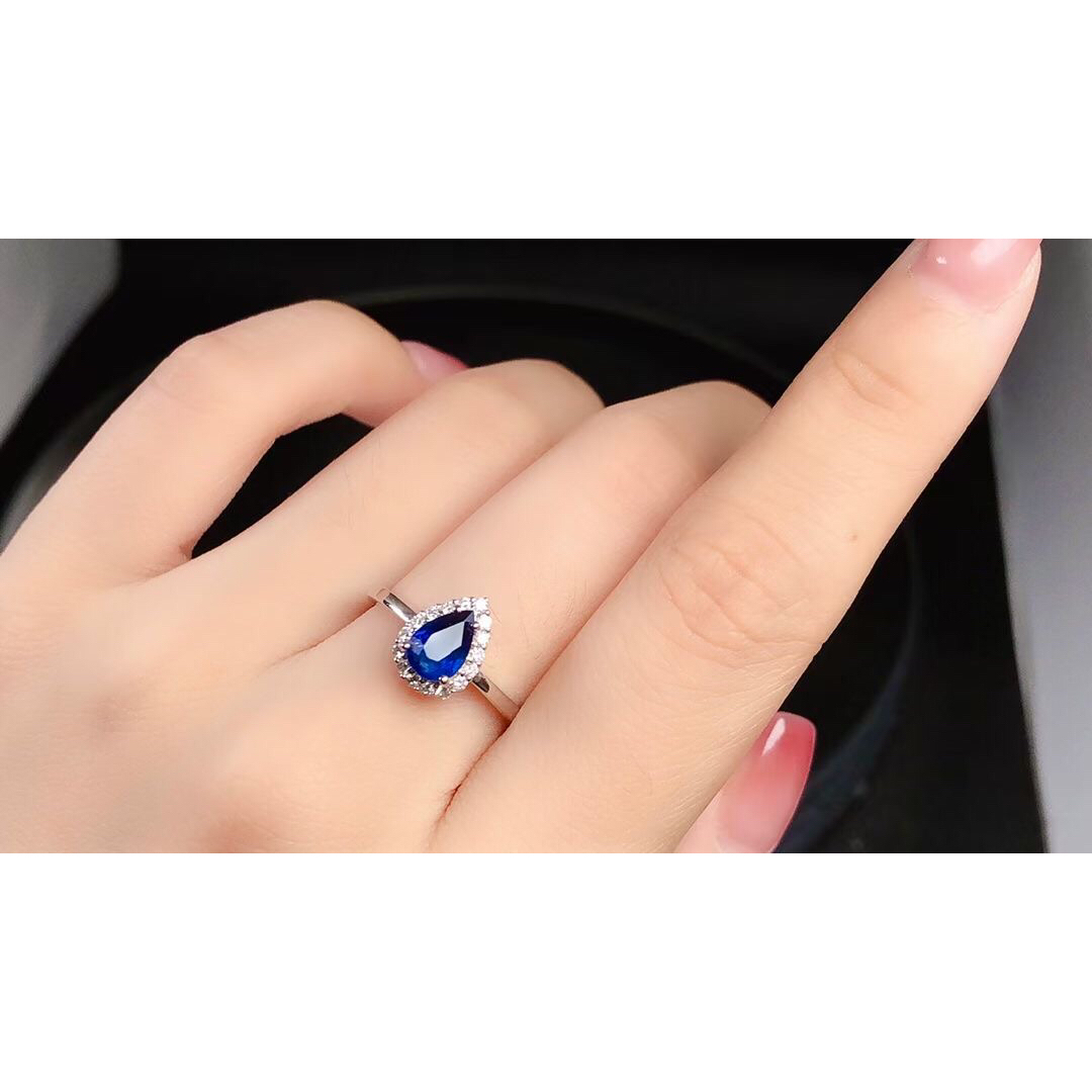 天然 ブルーサファイア ダイヤ リング1.095ct k18 ¥ 1