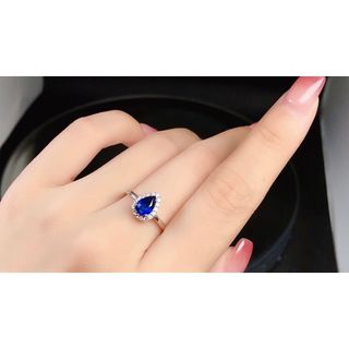 天然 ブルーサファイア ダイヤ リング2.16ct k18 ¥ダイヤモンド