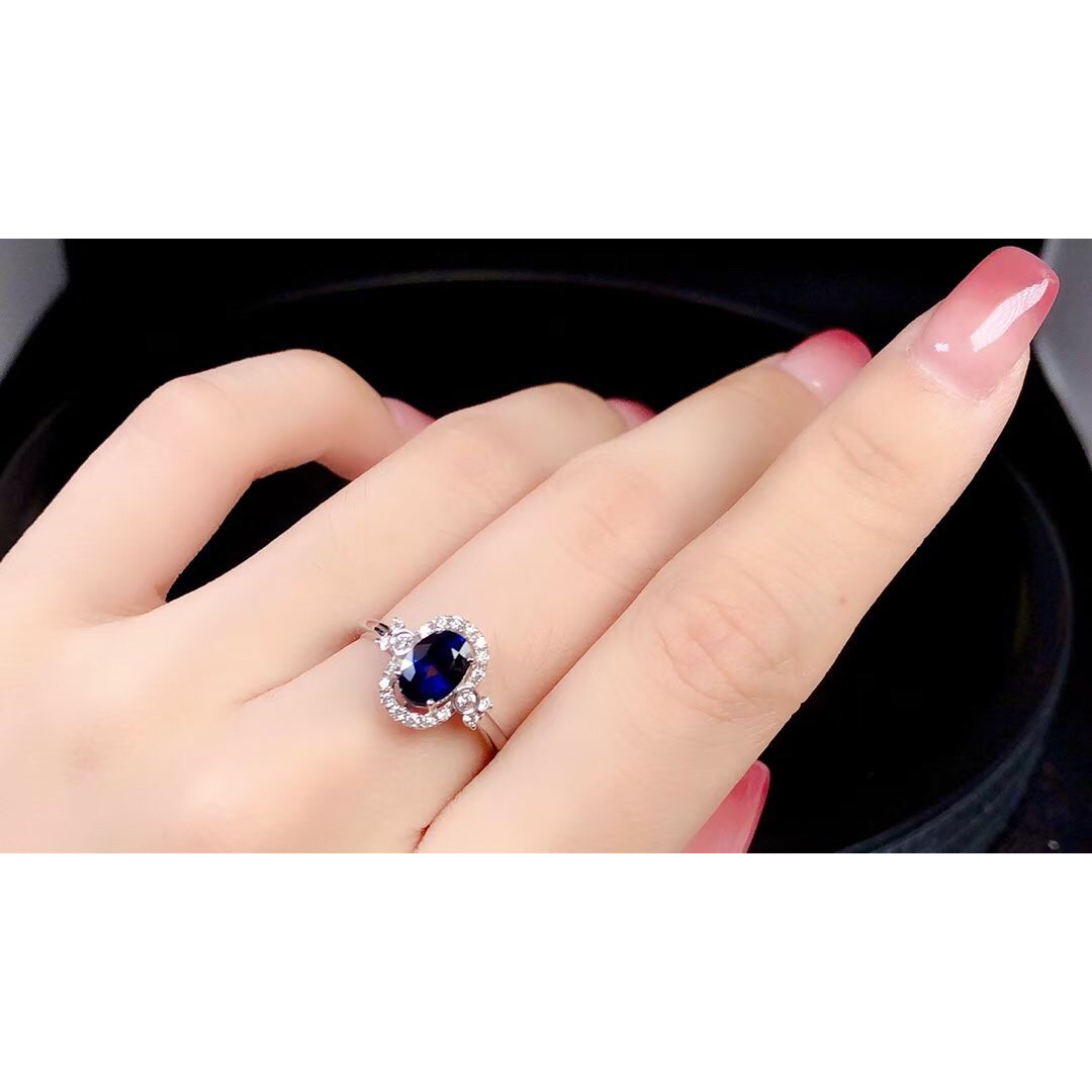 天然 ブルーサファイア ダイヤ リング1.70ct k18 ¥