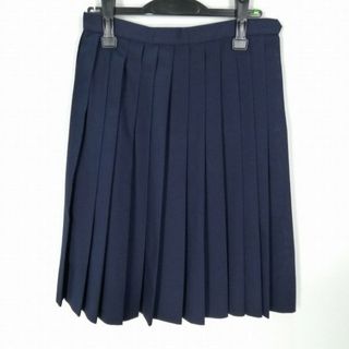 スクールスカート 夏物 w66-丈59 紺  プリーツ 学生服 中古(衣装)