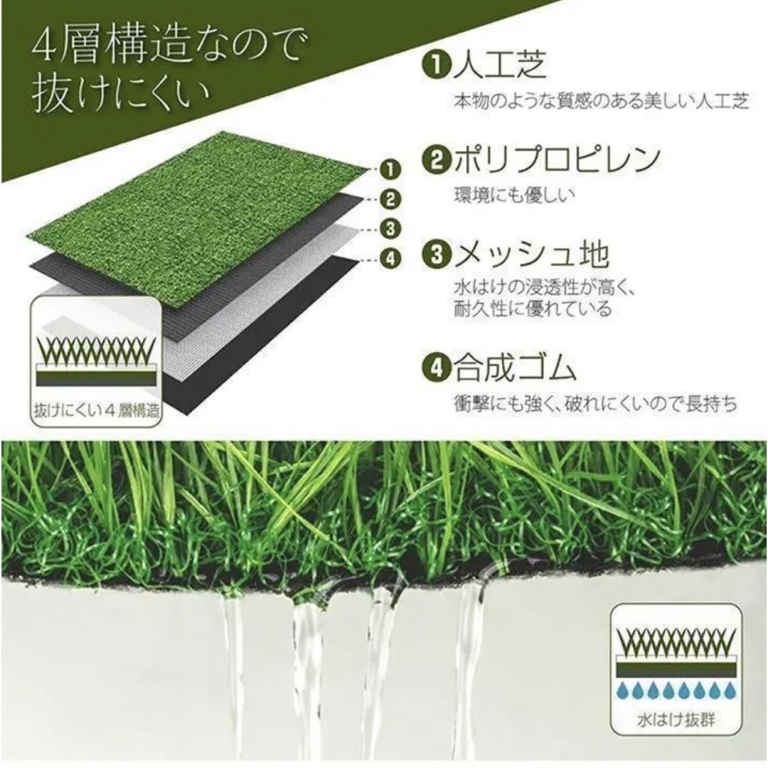 本日特売日 人工芝 ロール リアル 1m×10m 芝丈35mm 密度2倍 高耐久固定