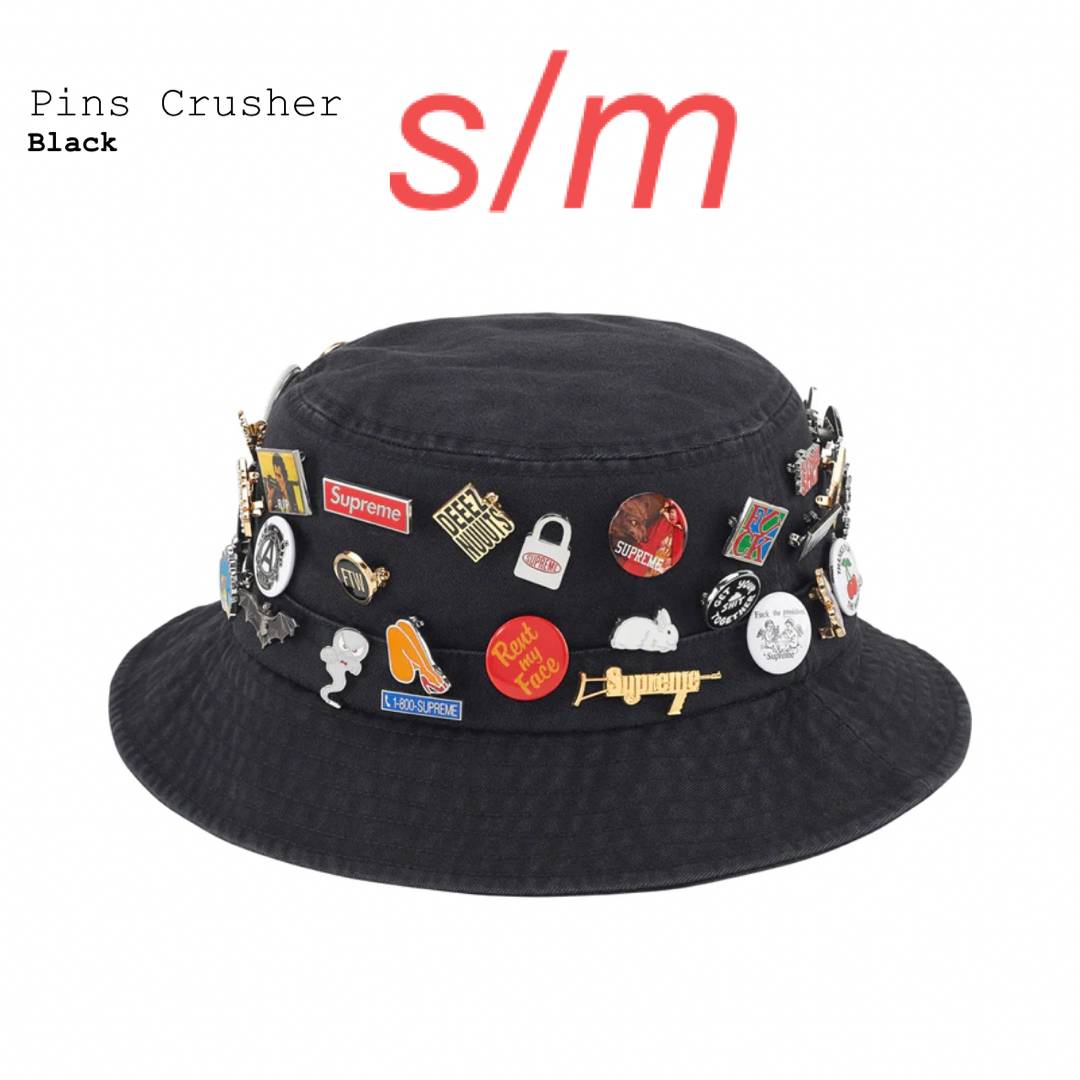 Supreme Pins Crusher   Black  S/MSMBLACK帽子ハット