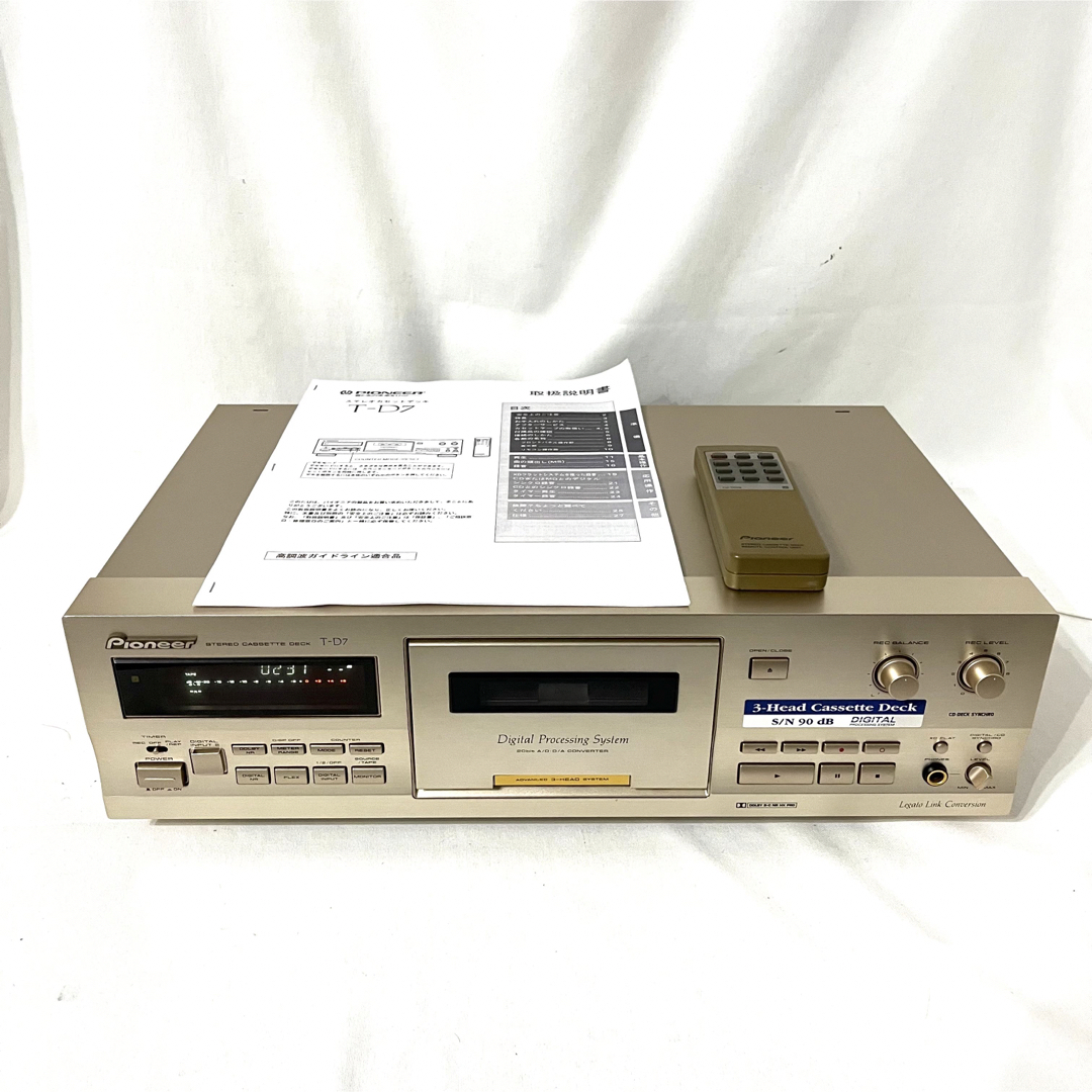 動作☆リモコン・取説付】Pioneer パイオニア カセットデッキ T-D7-