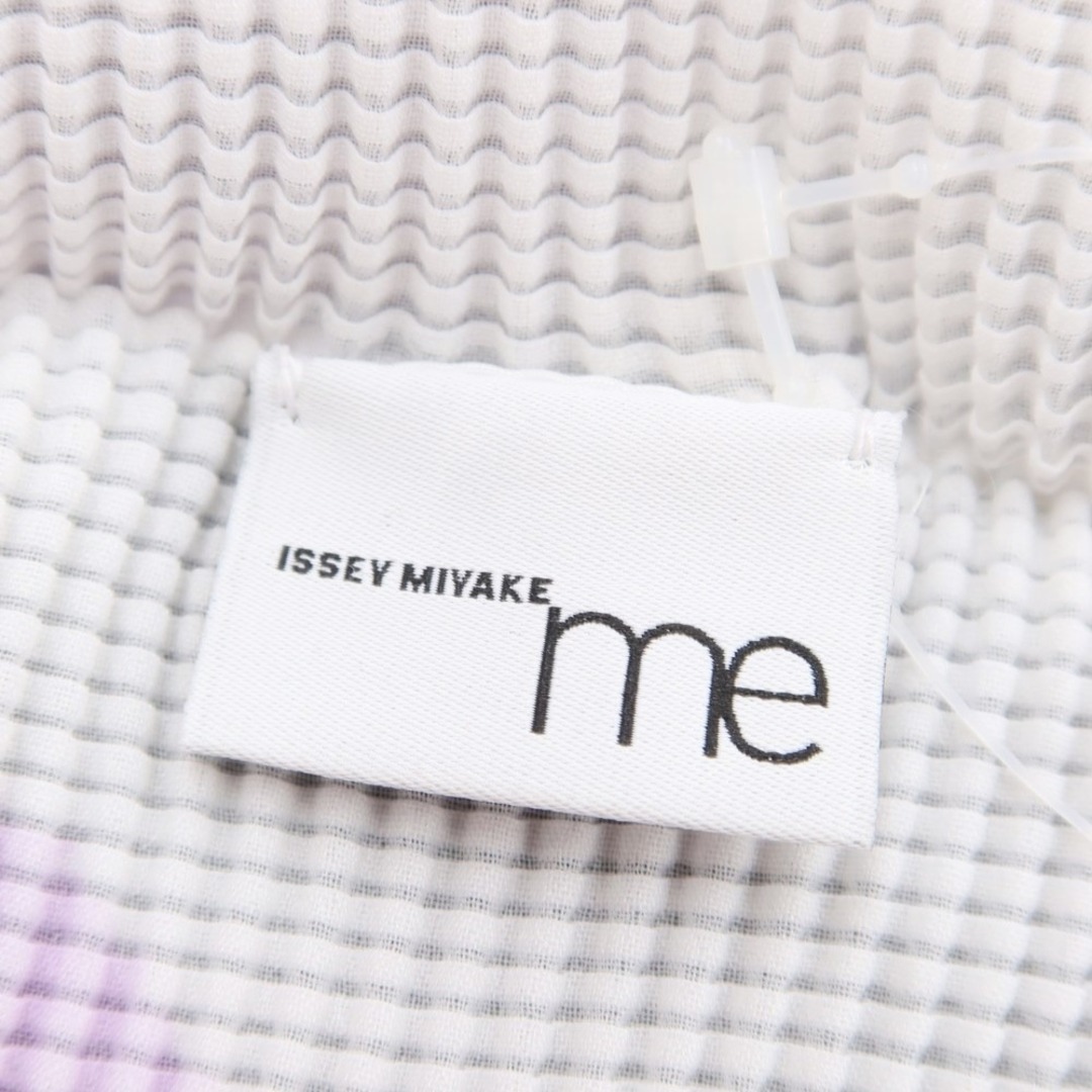 ミー イッセイミヤケ me ISSEY MIYAKE 2023年春夏 プリーツ加工 ブラウスカットソー ホワイトxグリーン【サイズ表記なし（M位）】【レディース】