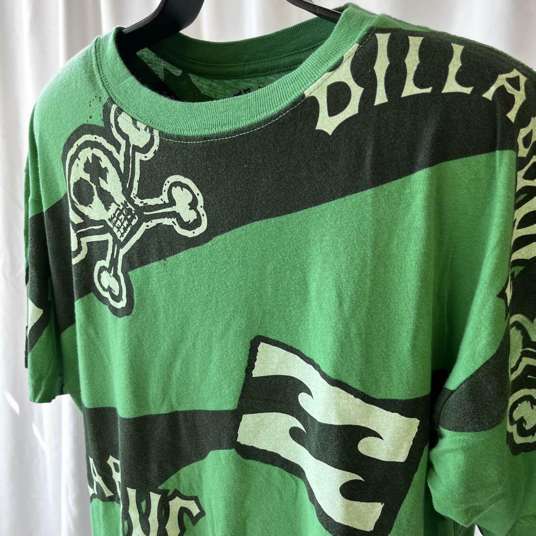 billabong(ビラボン)の美品 BILLABONG メンズ Tシャツ グリーン スカル サーフィン L 綿 メンズのトップス(Tシャツ/カットソー(半袖/袖なし))の商品写真