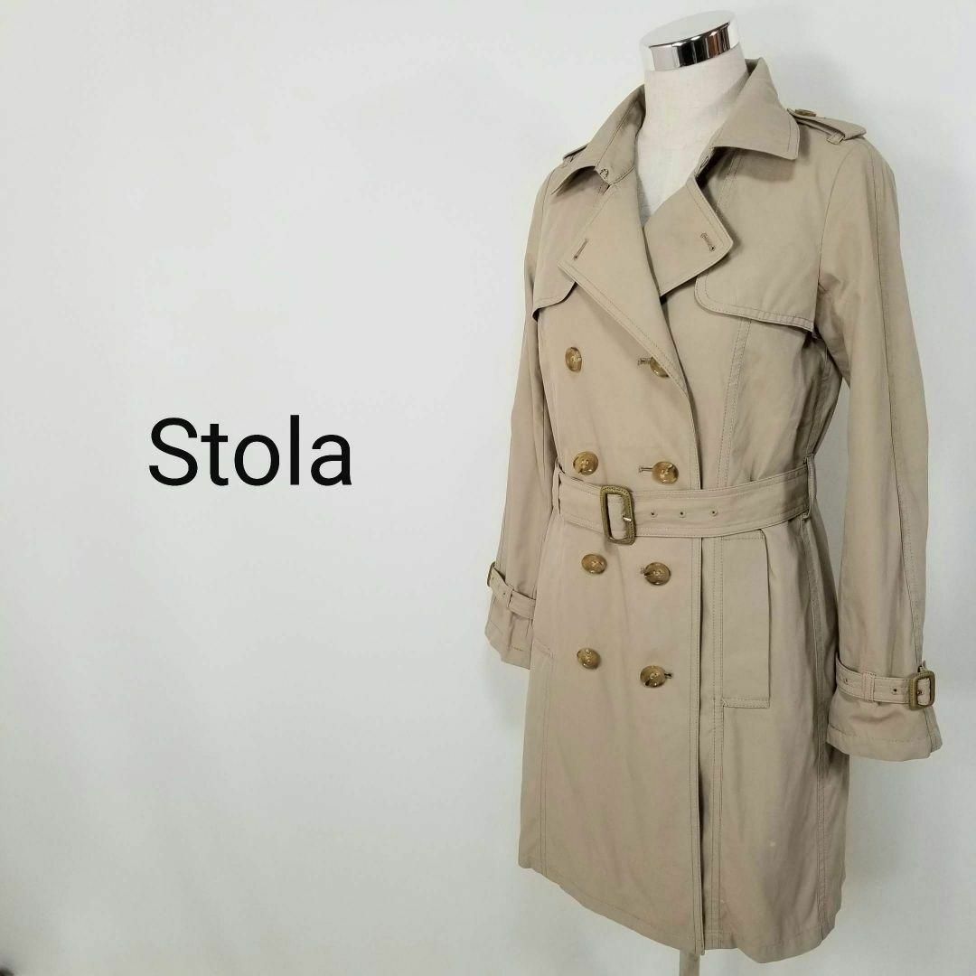 Stola.(ストラ)のストラ Stola美シルエット花柄インナー付トレンチコートSサイズ ベージュ レディースのジャケット/アウター(トレンチコート)の商品写真