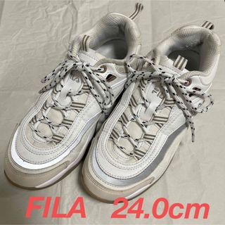 フィラ(FILA)の【FILA】韓国風！厚底スニーカー　フィラレイアイス　ホワイト　ダッドスニーカー(スニーカー)