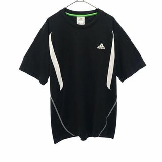 アディダス(adidas)のアディダス プリント トレーニングシャツ O ブラック adidas 半袖 Tシャツ スポーツ ウォームアップ ロゴ メンズ 【中古】  【230910】 メール便可(その他)