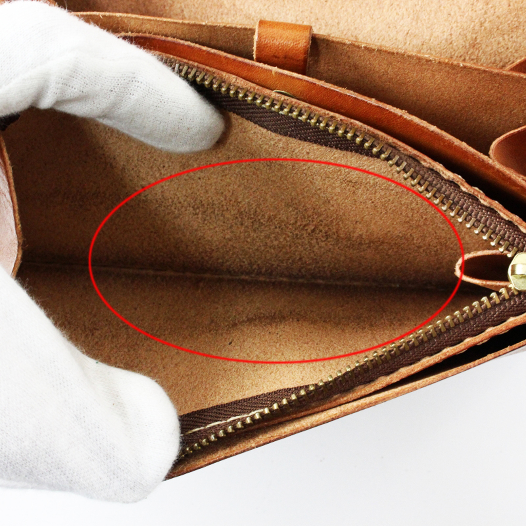 アナロジコ analogico カシメ レザーフラップ長財布 /ブラウン チャ