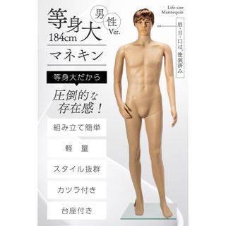 等身大 マネキン 男性 185cm カツラ&スタンド付き ディスプレイ