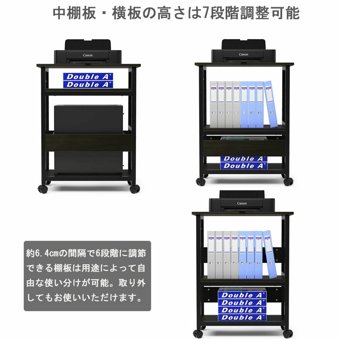 パソコンワゴン pcワゴン cpuワゴン 3段 キャスター付き デスクワゴン デ