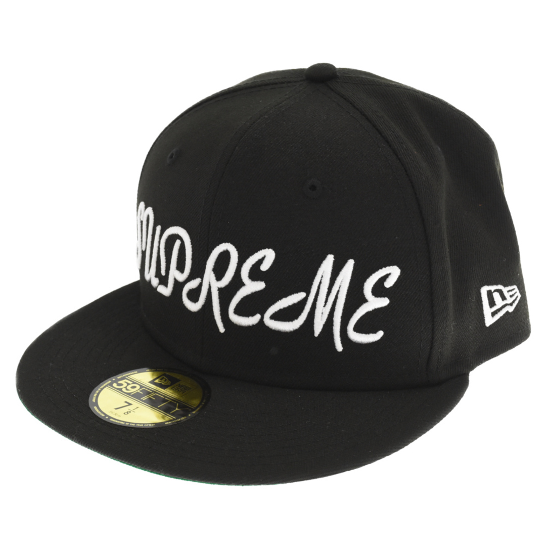 SUPREME シュプリーム ×NEW ERA ニューエラ 23SS Script New Era スクリプトロゴ ベースボールキャップ ブラックコットン100%バックラム