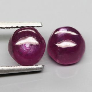 【天然ルビールース 2個組 3.47ct:2302】Natural Ruby(その他)