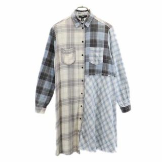 ディーゼル(DIESEL)のディーゼル 長袖 シャツ チェック柄 ワンピース XS DIESEL レディース 【中古】  【230910】(ミニワンピース)