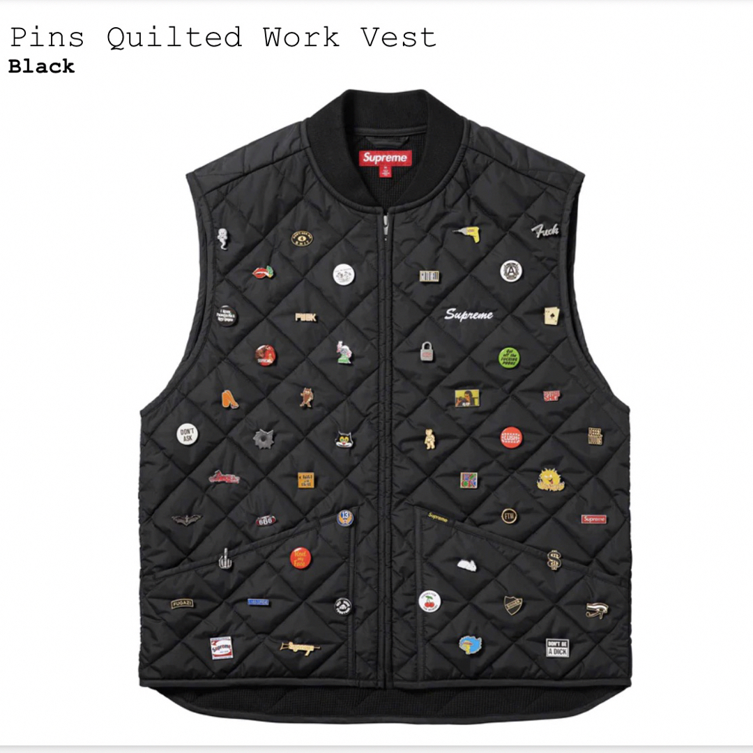 supreme pins quilted work vest L 新品未使用