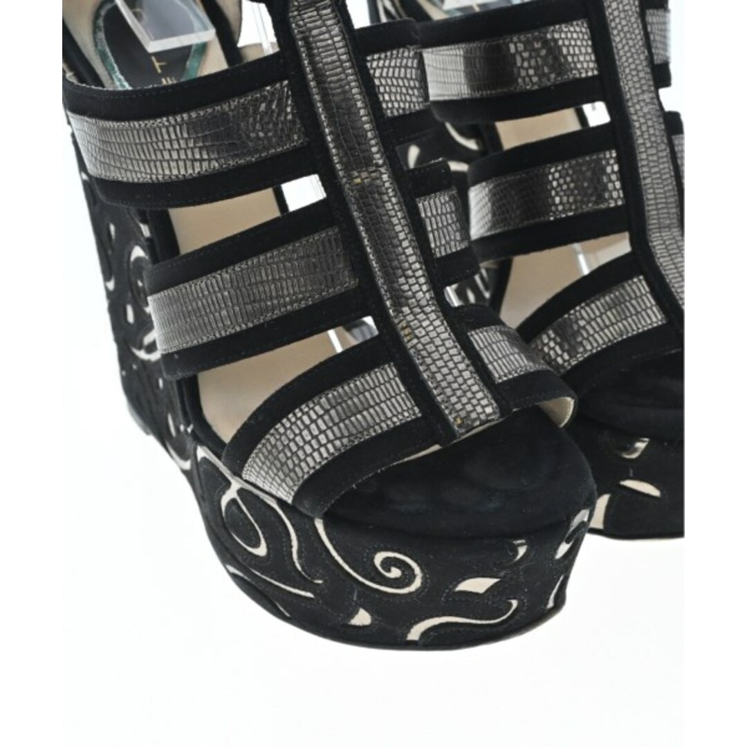 ETRO(エトロ)のETRO エトロ サンダル EU37(23.5cm位) 黒xシルバー 【古着】【中古】 レディースの靴/シューズ(サンダル)の商品写真