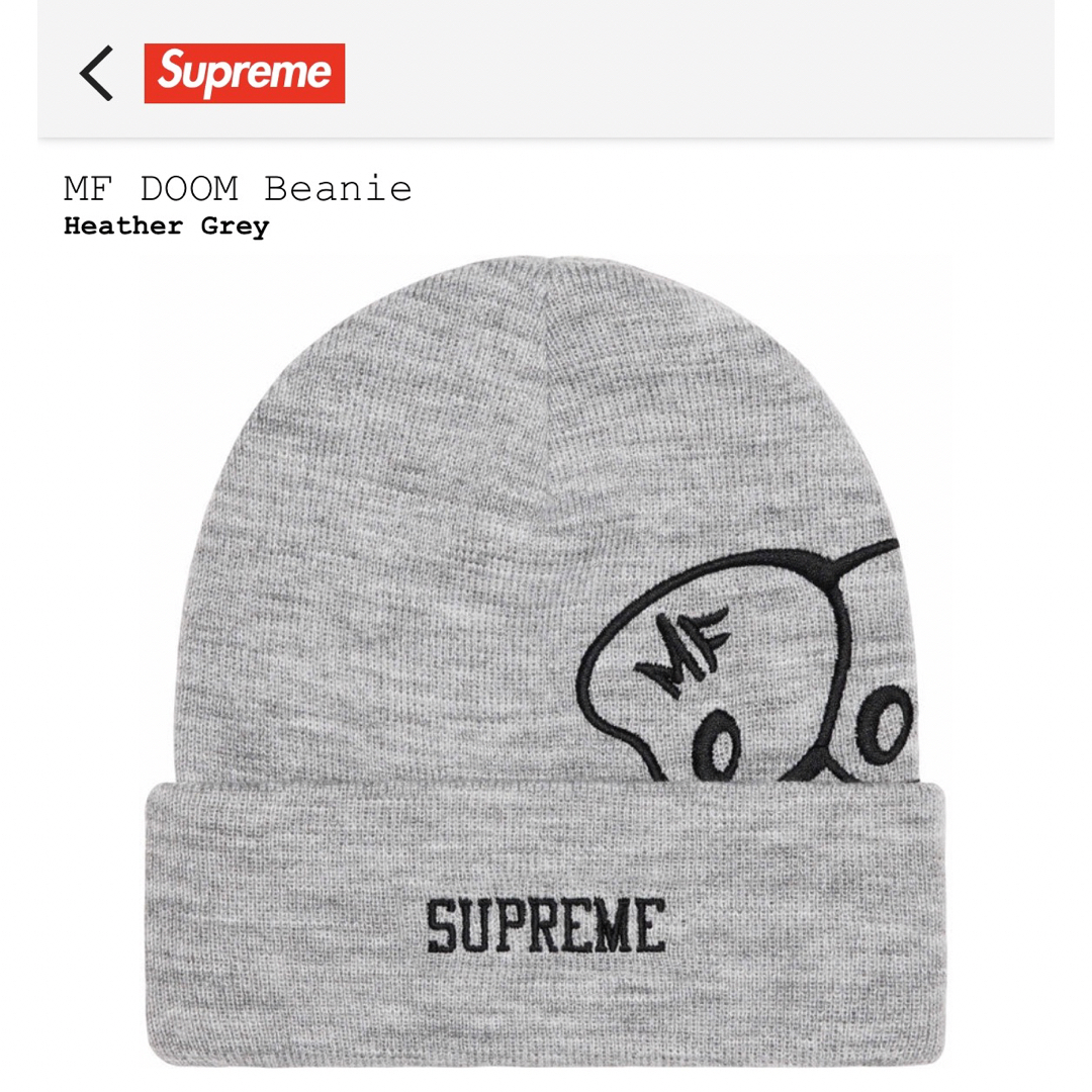 Supreme(シュプリーム)のSupreme 23FW Mf Doom Beanie Heather Grey メンズの帽子(ニット帽/ビーニー)の商品写真