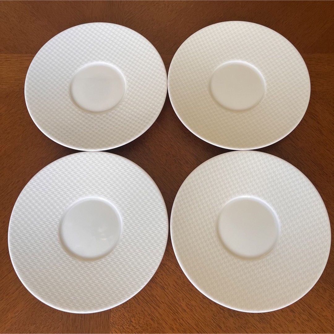 未使用美品】レイノー☆チェック☆ケーキ皿 4枚 - 食器