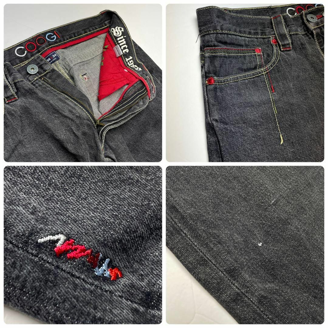 COOGI - クージーブラックデニムジーンズw36刺繍黒ストリートb系極太