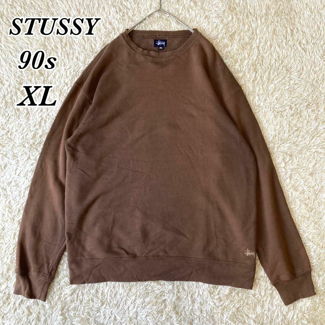 STUSSY 90s 紺タグ 刺繍ロゴ スウェット トレーナー ワンポイント ...