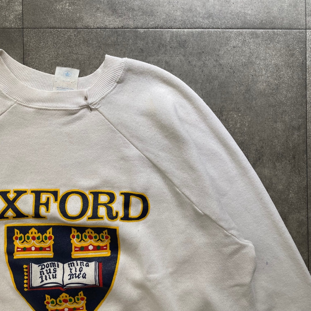 80s pannill カレッジロゴスウェット USA製 XL ホワイトの通販