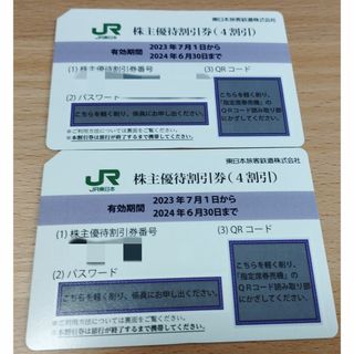 JR東日本株主優待割引券２枚です。(鉄道乗車券)