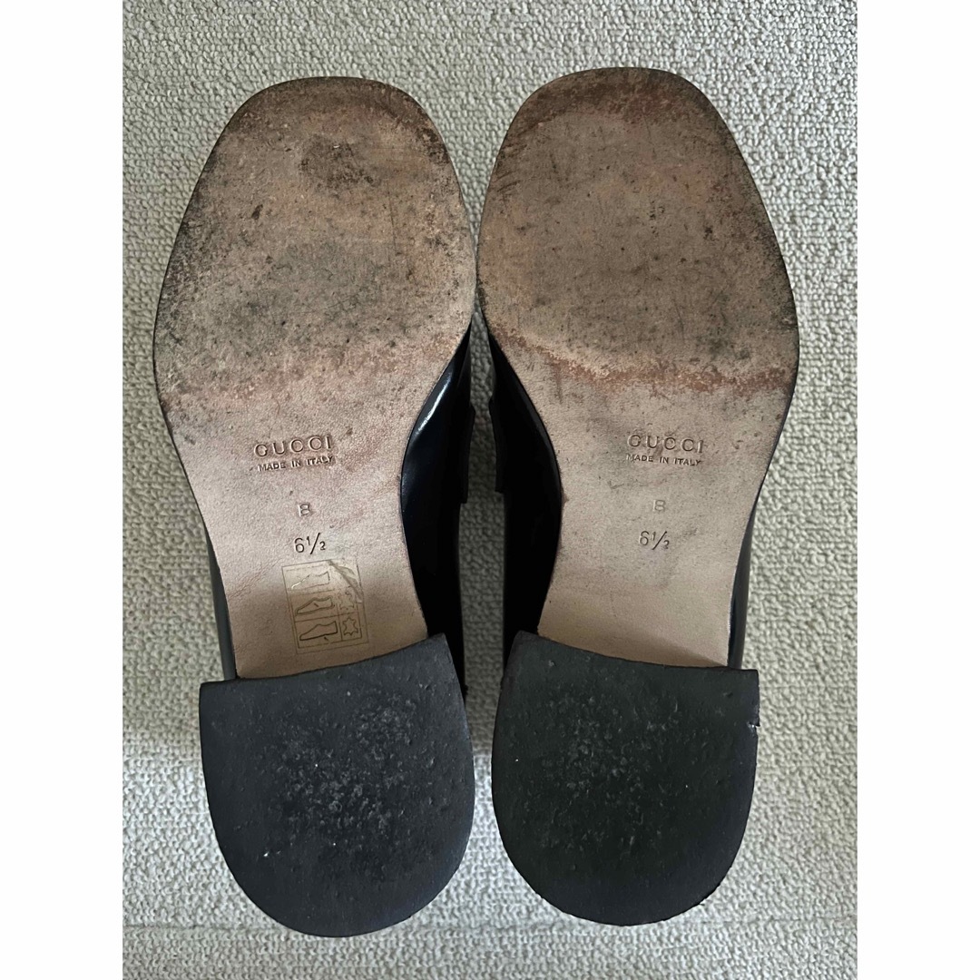 GUCCI グッチ ヒールローファー ブラック 6 1/2 23.5cm 美品 GUCCI グッチ ヒールローファー ブラック 6 1/2 23.5cm 美品