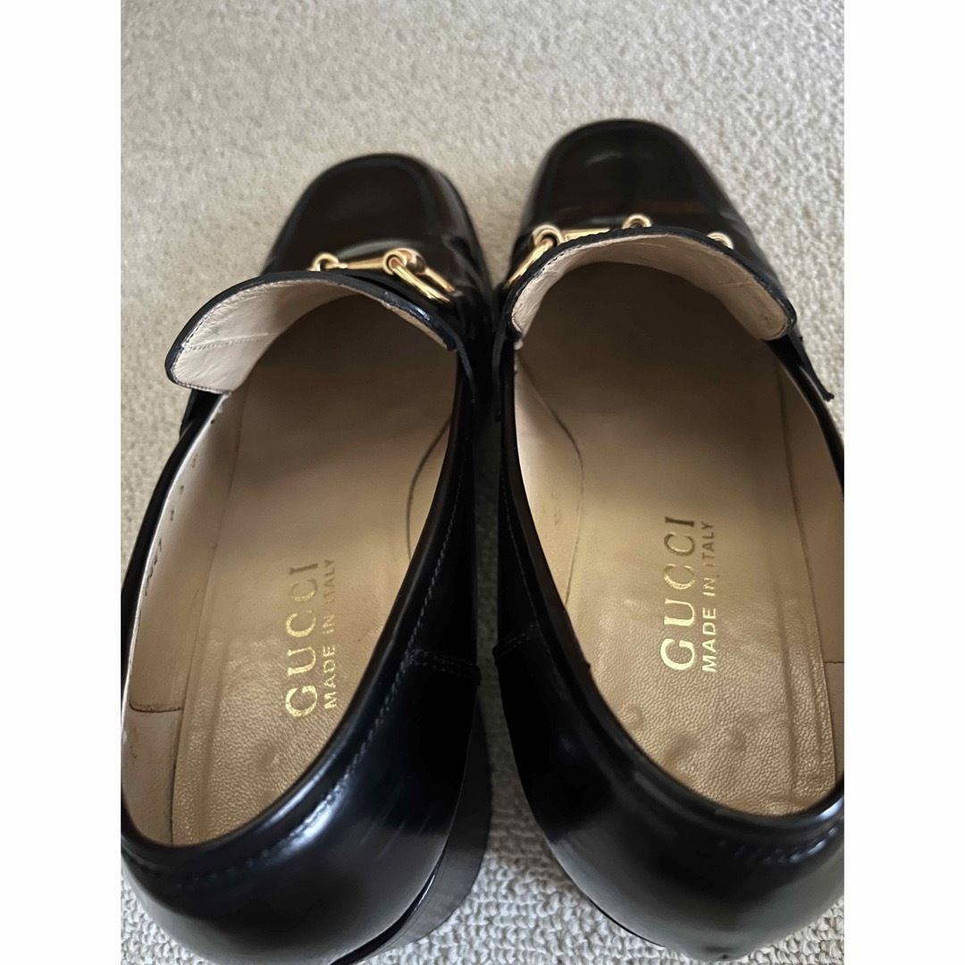 GUCCI グッチ ヒールローファー ブラック 6 1/2 23.5cm 美品 GUCCI グッチ ヒールローファー ブラック 6 1/2 23.5cm 美品