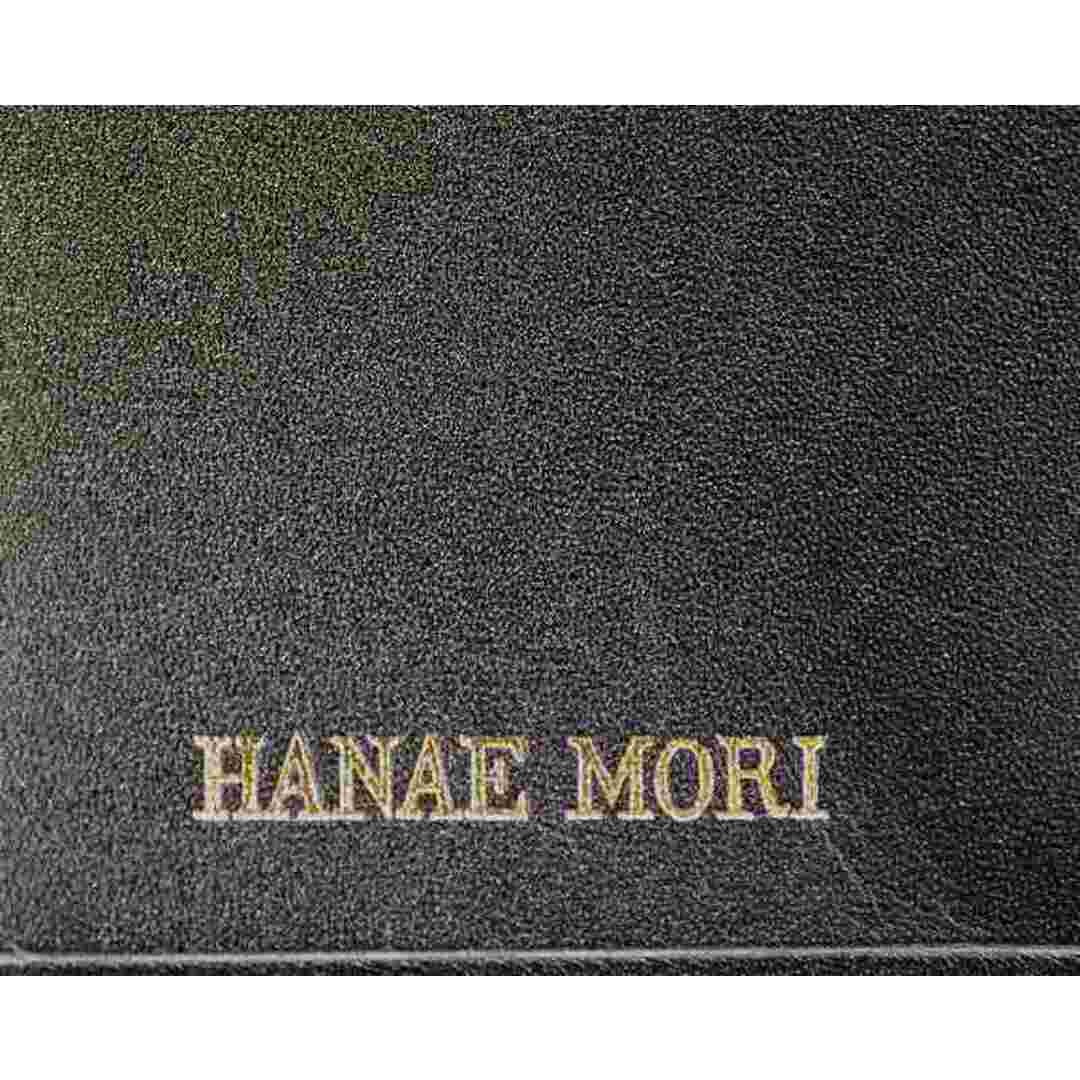 HANAE MORI(ハナエモリ)のハナエモリ HANAE MORI がま口 財布 レザー 二つ折り 折り財布 黒 ブラック 蝶 チョウ ゴールド【中古】JA-17580 レディースのファッション小物(財布)の商品写真