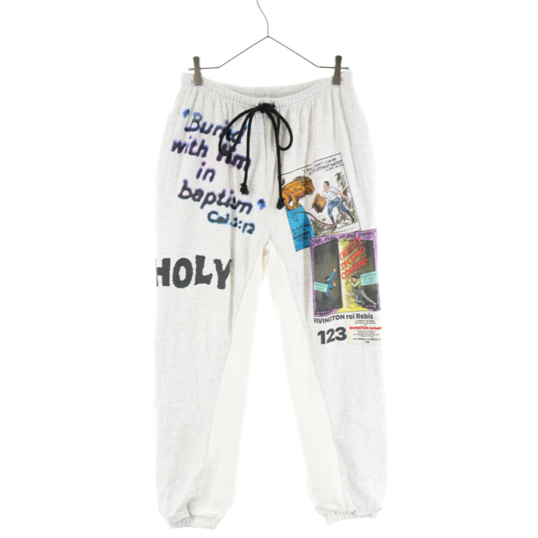 30センチ股下RRR123 RIVINGTON roi Rebis リヴィントンロイレビス BAPTISM SWEAT PANTS ヴィンテージ加工プリントスウェットロングパンツ グレー