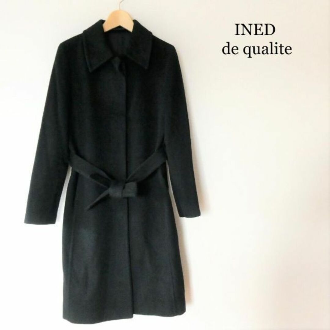 美品 INED カシミヤ100% ステンカラーコート バルマカーンコート-