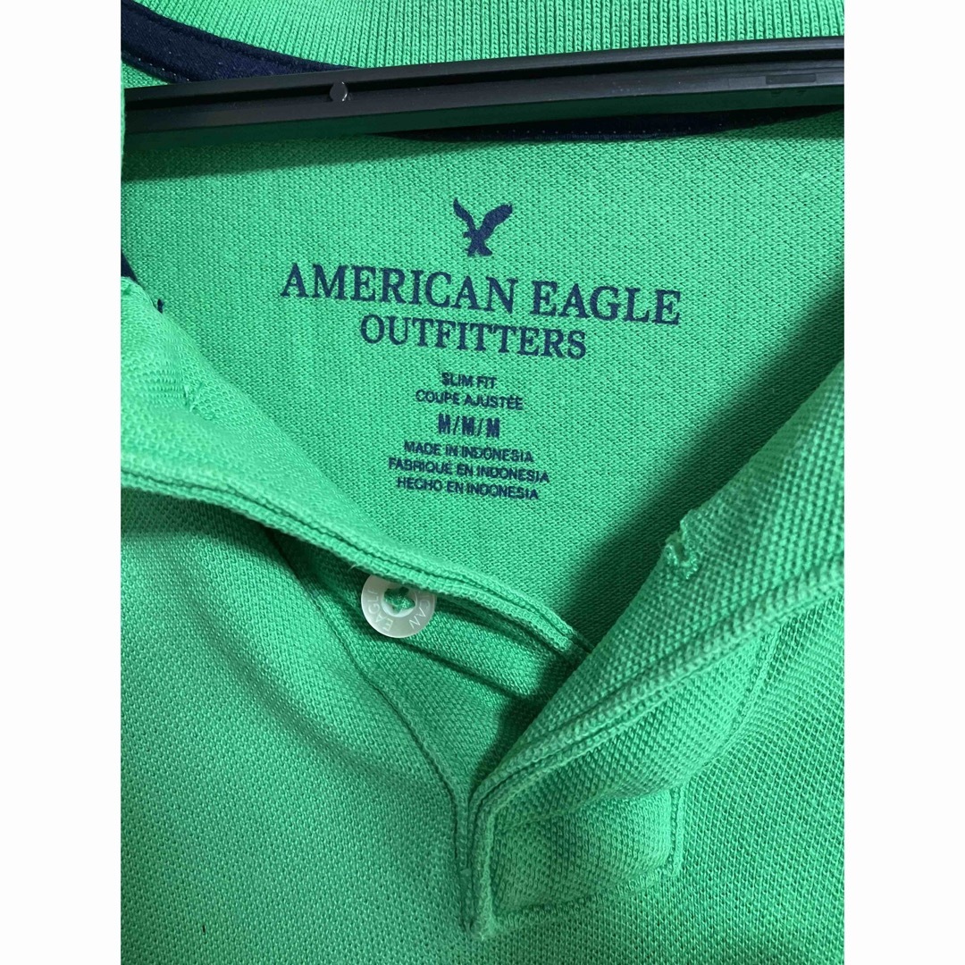 American Eagle(アメリカンイーグル)の早い者勝ち　アメリカンイーグル　ポロシャツ　グリーン　サイズＵＳ　Ｍ メンズのトップス(ポロシャツ)の商品写真