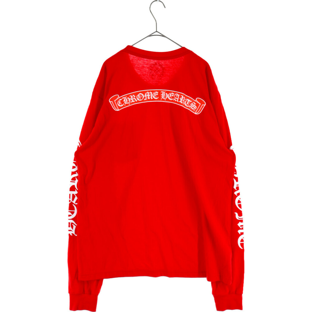 CHROME HEARTS クロムハーツ Red Back Scroll Logo L/S Tee バックプリントスクロールラベル 長袖Tシャツ ロンT レッド