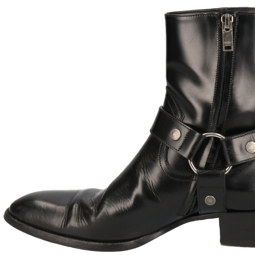 287センチワイズSAINT LAURENT PARIS サンローランパリ Wyatt Harness Boot クラシックワイヤットハーネスブーツ ブラック 41 D1573070