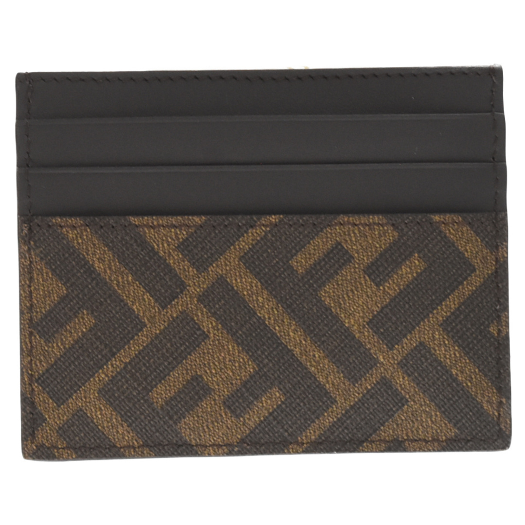 FENDI フェンディ BUSINNES CARD HOLDER 7M0164 AFB4 FFジャガード カードケース レザー ブラウン